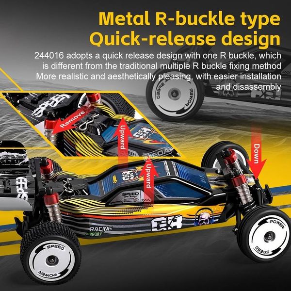 Xe đua RC 4WD VAGRANT 1/24 điều khiển từ xa – Tốc độ 25Km/h, 3 cấp số, pin 7.4V, khung hợp kim