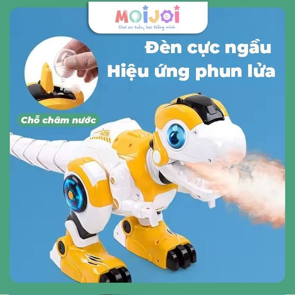 Đồ chơi mô hình khủng long Robot điều khiển, hát, gầm rũ, đi lại, phát sáng, tạo hiệu ứng phun lửa