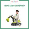 Mô hình máy xúc công trình bánh xích có rơ-mooc – Đồ chơi mô phỏng xe xúc đất cho bé