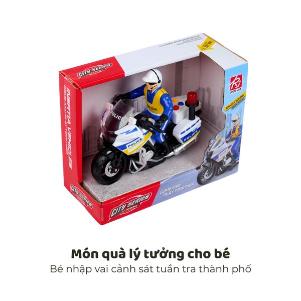 Mô hình xe mô tô cảnh sát City Series – xe mô tô tuần tra có đèn & âm thanh