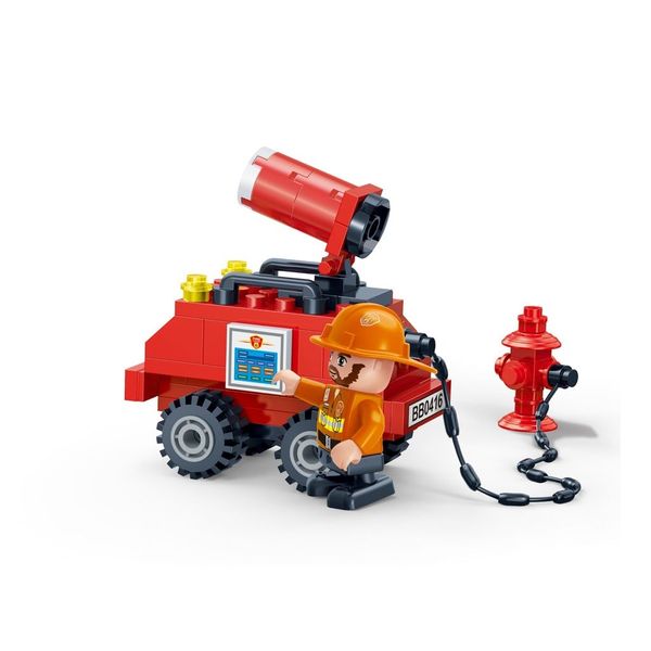 Bộ lắp ráp xe cứu hỏa mini có vòi rồng & nhân vật lính cứu hỏa – đồ chơi lắp ghép cho bé