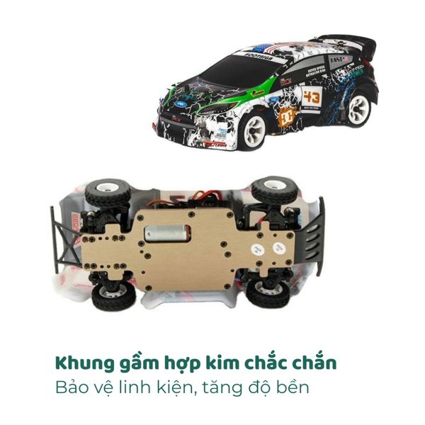 Xe drift rally 4WD 1/28 điều khiển từ xa – Tốc độ 30Km/h, hợp kim, giảm xóc 4 bánh, pin 7.4V 400mAh
