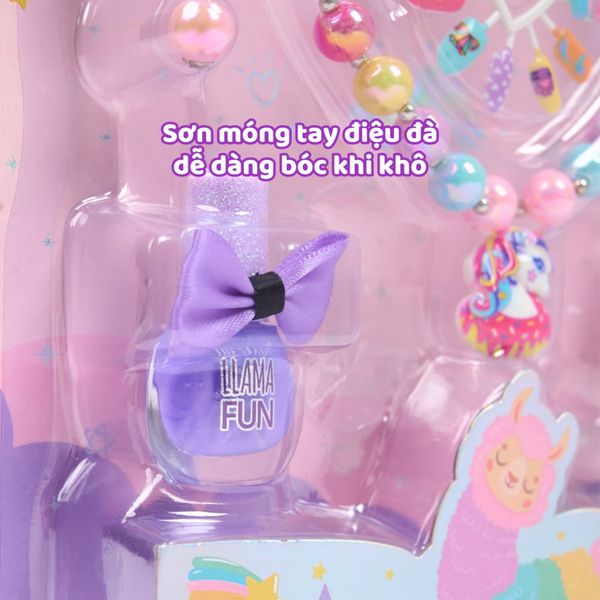 Bộ đô chơi trang điểm & làm đẹp cho bé gái – chủ đề llama hồng dễ thương Moijoi Store