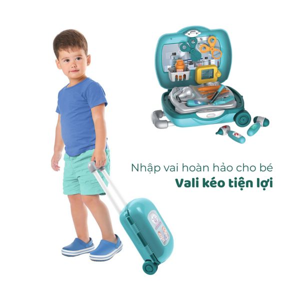 Bộ đồ chơi nha sĩ Dentist 18 chi tiết – vali dụng cụ khám răng cho bé