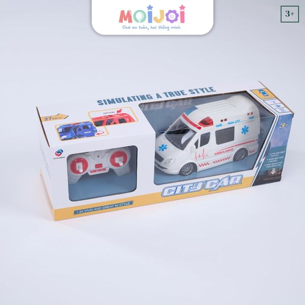 Đồ chơi xe cứu thương điều khiển từ xa – Mô hình xe cứu thương sáng đèn, mở cửa, có nhạc (41 cm)