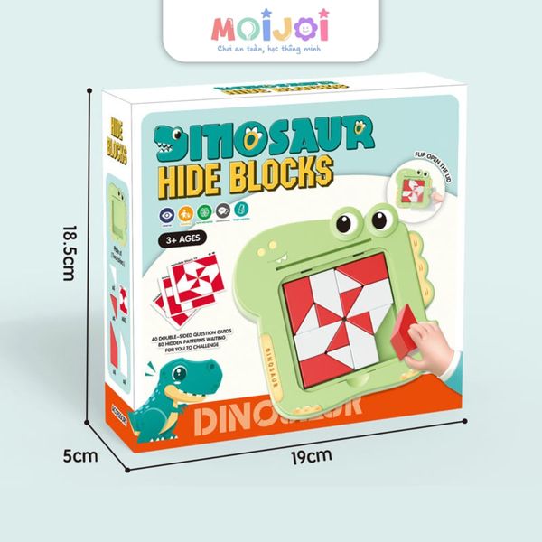 Đồ chơi xếp hình khủng long – bảng hide blocks, trò chơi trí tuệ cho bé