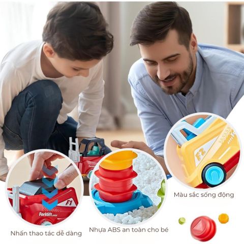 Đồ chơi STEAM Rèn luyện Khéo léo. Bộ Thử thách Xe nâng Forklift Challenge cho bé 3+