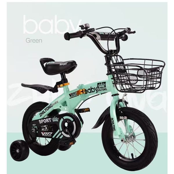 Xe đạp trẻ em màu xanh thể thao, an toàn và bền bỉ lốp16 inch