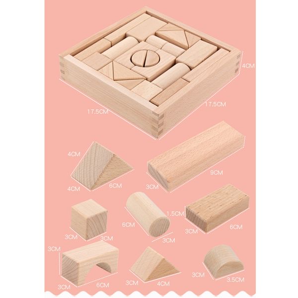 Bảng khối gỗ lắp ghép sáng tạo, trò chơi an toàn, phát triển tư duy và kỹ năng cho bé
