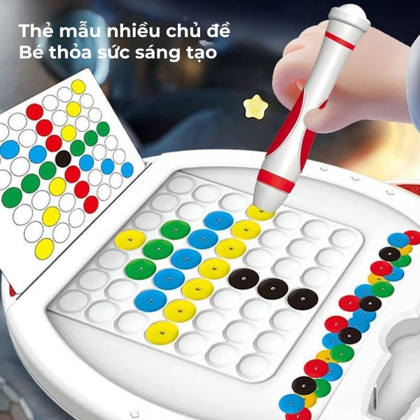 Đồ chơi xếp hình nam châm bằng bút tên lửa Space Rocket – Đồ chơi Montessori nhiều màu, tư duy logic