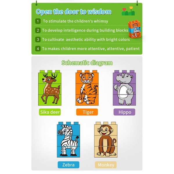 Đồ chơi lắp ráp động vật chủ đề sở thú cho bé BanBao 9003 (15 chi tiết)