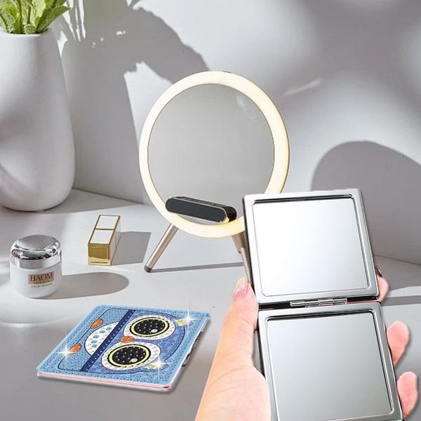 Gương gập bỏ túi đính đá lấp lánh – mini siêu xinh, đính đá theo mẫu