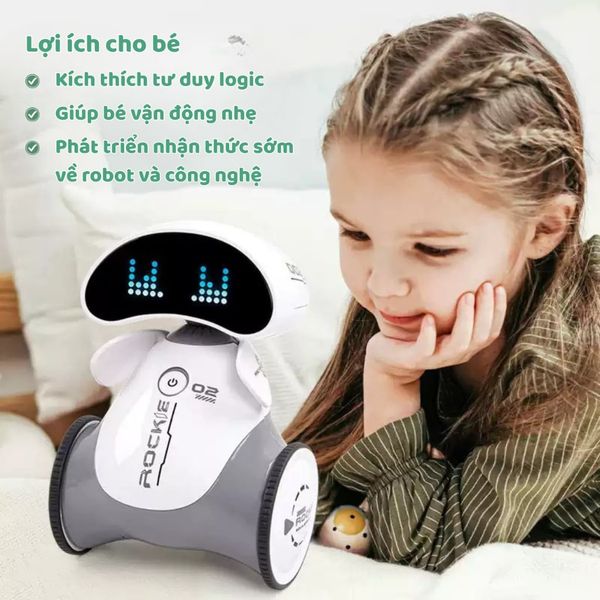 Đồ chơi robot thông minh điều khiển từ xa Rockie A102 – Robot cảm ứng, nhảy múa & phát nhạc