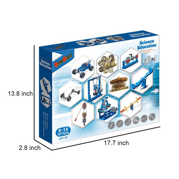 Đồ chơi lắp ráp kỹ thuật 56 in 1 BanBao 6918 – Bộ mô hình cơ khí giáo dục STEM (293 chi tiết)