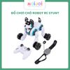 Đồ chơi chó robot RC Stunt – điều khiển tay cầm + tay đeo, xoay/nhào lộn 360°, sạc USB, quà cho bé