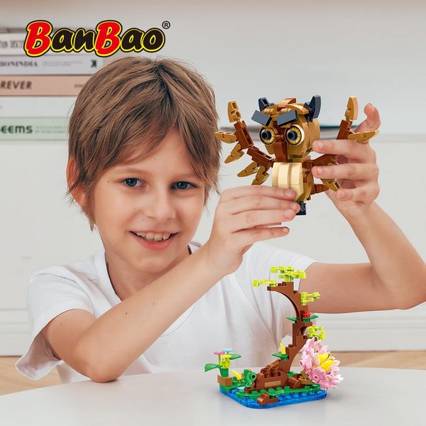 BanBao Mô hình Cú Gỗ Lắp Ghép ET611 256 Chi tiết Nhựa ABS An Toàn Phát Triển Tư Duy Cho Bé 4-10 Tuổi