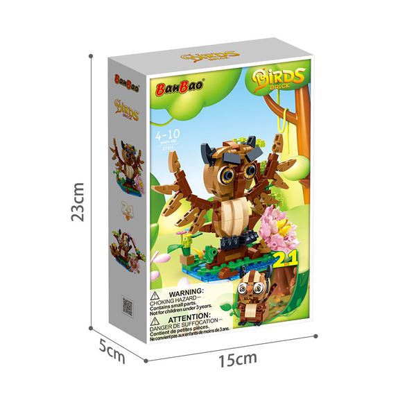 BanBao Mô hình Cú Gỗ Lắp Ghép ET611 256 Chi tiết Nhựa ABS An Toàn Phát Triển Tư Duy Cho Bé 4-10 Tuổi