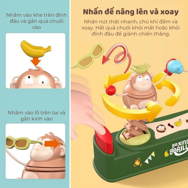 Đồ chơi boxing gorilla – Trò chơi đấm bốc khỉ vui nhộn cho bé Moijoi Store