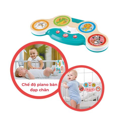 Đồ chơi âm nhạc cho bé 1 tuổi. Trống cảm ứng Touch Clapping Drum (Có Đèn LED, Nhạc)