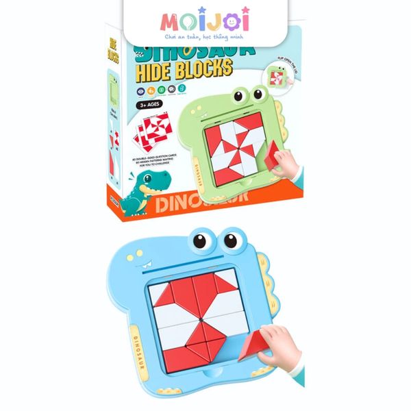 Đồ chơi xếp hình khủng long – bảng hide blocks, trò chơi trí tuệ cho bé