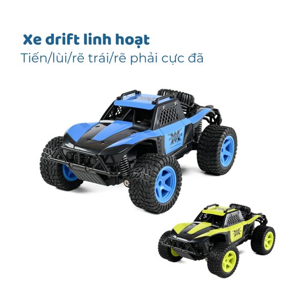 Xe địa hình điều khiển từ xa  STORM RC – tay điều khiển, bánh chống trượt, địa hình mạnh mẽ, sạc USB