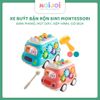 Xe buýt bận rộn 6 trong 1 Montessori Baby Toys – có đàn piano, rút dây, xếp hình, gõ búa
