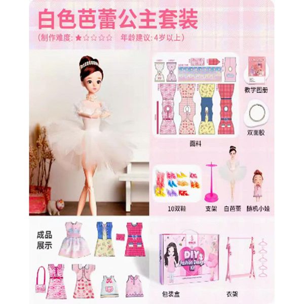 BỘ DIY THIẾT KẾ VÁY BÚP BÊ – SÁNG TẠO THỜI TRANG CHO BÉ GÁI