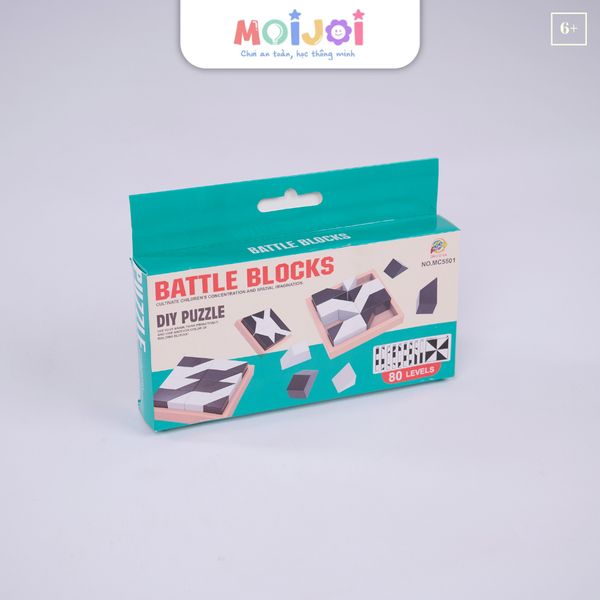 Bộ xếp hình tư duy chiến thuật 80 thử thách phát triển tư duy logic cho trẻ Battle Blocks - Moijoi