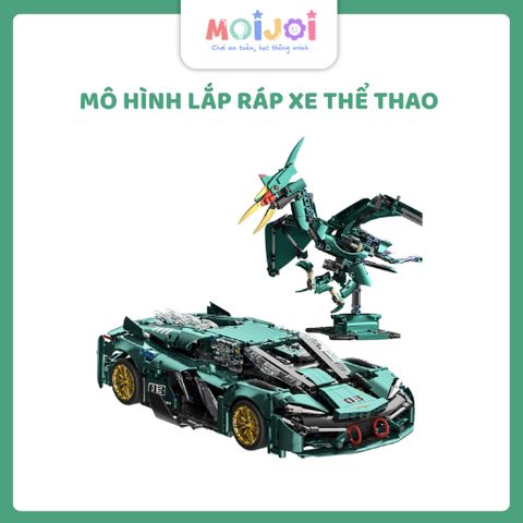 Mô hình lắp ráp xe thể thao tỉ lể 1:14 biến hình Khủng long Pterosaur DG2003 – 1348 chi tiết, bản điều khiển