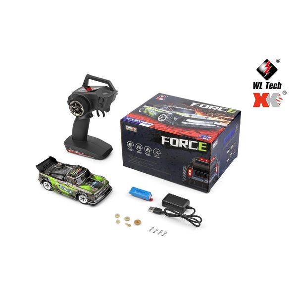 Xe drift short truck 4WD 1/28 điều khiển từ xa – Tốc độ 30Km/h, hợp kim, đèn LED, pin 7.4V 400mAh