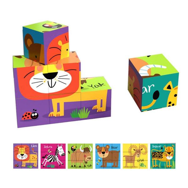Đồ chơi ghép hình khối 6 mặt động vật – Đồ chơi giáo dục rèn luyện tư duy logic, đồ chơi Montessori