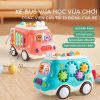 Xe buýt bận rộn 6 trong 1 Montessori Baby Toys – có đàn piano, rút dây, xếp hình, gõ búa