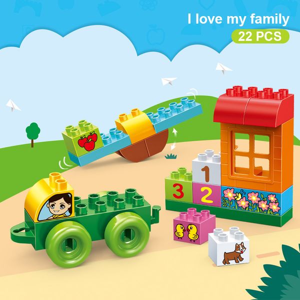 Đồ chơi lắp ráp Xe kéo & nhà nhỏ Cho bé 3+ BanBao 9007 (22 chi tiết)