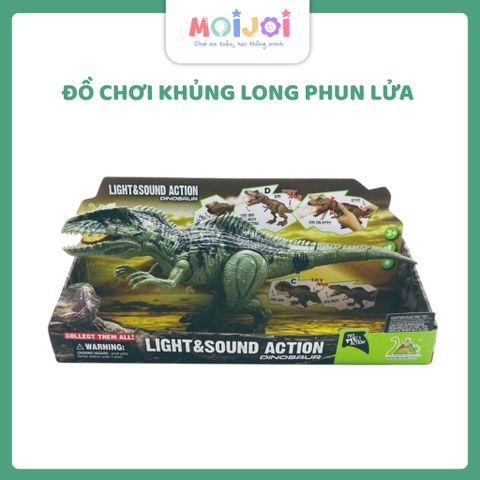 Đồ chơi khủng long phun lửa có âm thanh và đèn  – kích thích tư duy & khám phá thế giới khủng long