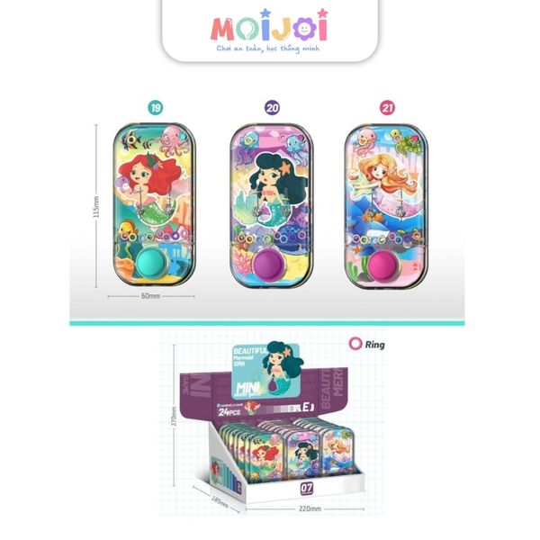 Đồ chơi nước -  Máy Bắn Vòng Nước Cầm Tay Mini Mermaid Water Game Chủ Đề Nàng Tiên Cá Màu Ngẫu Nhiên Đồ Chơi Nước An Toàn Cho Bé Từ 3 Tuổi