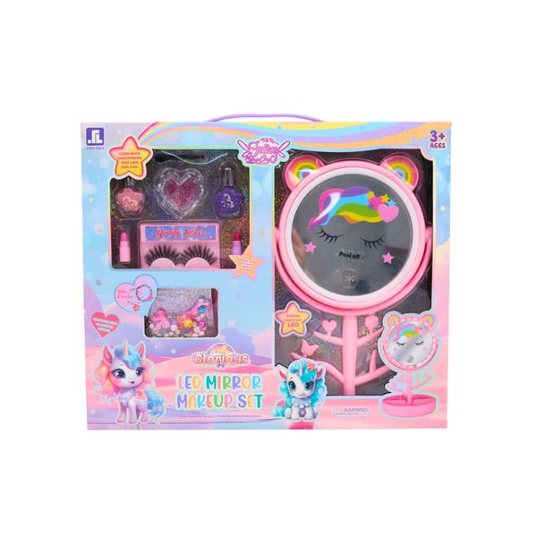 Bộ đồ chơi trang điểm kỳ lân có gương đứng cho bé gái