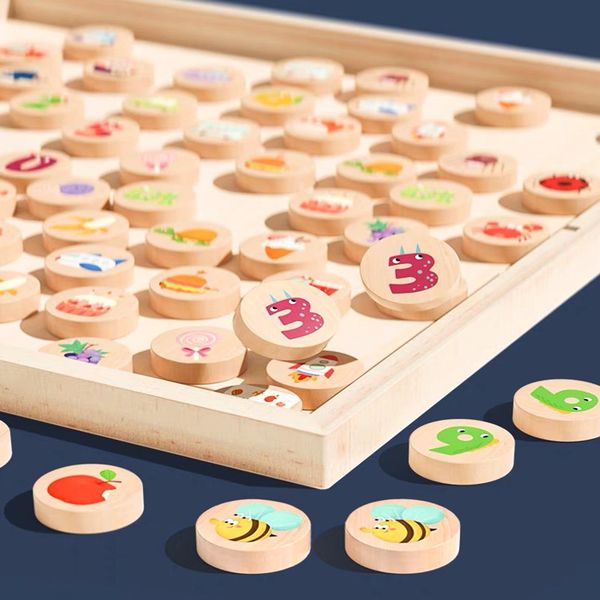 Bộ trò chơi tìm hình bằng gỗ – Kèm thẻ hình, kính lúp và đồng hồ cát, rèn luyện trí nhớ cho bé