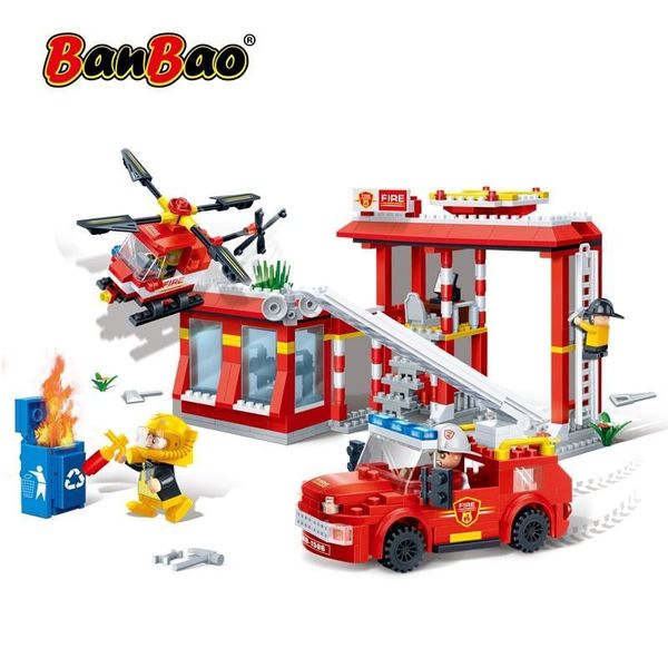 Đồ chơi lắp ráp Trạm cứu hỏa Fire Station BanBao 7102 (505 chi tiết)