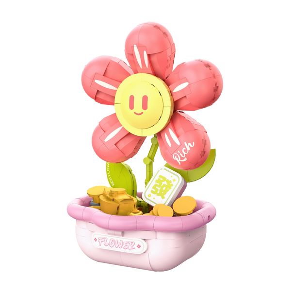 Mô hình lắp ráp hoa trang trí hồng pastel – 706 chi tiết (2235)