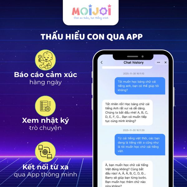 Gấu bông AI thông minh siêu mềm người bạn cảm xúc của bé - Đồ chơi thông minh Moijoi