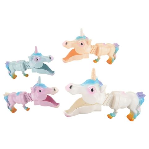 Đồ chơi co dãn kẹp tay hình kỳ lân – unicorn chomp grabber – đồ chơi bóp tay vui nhộn cho bé