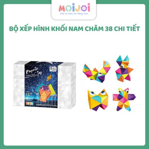 Bộ xếp hình khối nam châm 38 chi tiết - Đồ Chơi Nam Châm Sáng Tạo Cho Bé