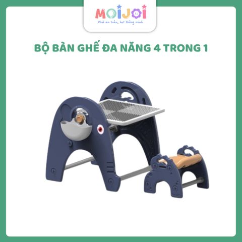 Bộ bàn ghế đa năng 4 trong 1 YKP Y1027 – Bàn học, bàn chơi, bảng vẽ, bàn lắp ghép