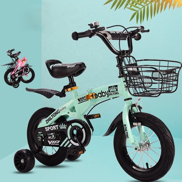 Xe đạp trẻ em màu xanh thể thao, an toàn và bền bỉ lốp16 inch