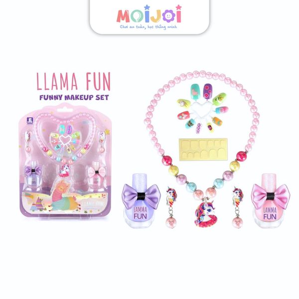 Bộ đô chơi trang điểm & làm đẹp cho bé gái – chủ đề llama hồng dễ thương Moijoi Store