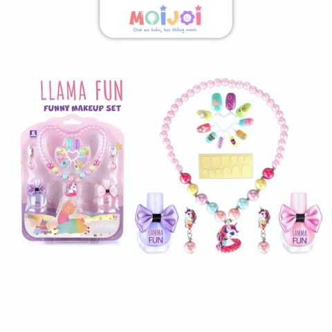 Bộ đô chơi trang điểm & làm đẹp cho bé gái – chủ đề llama hồng dễ thương Moijoi Store