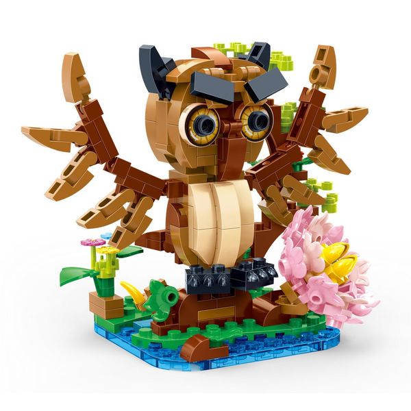 BanBao Mô hình Cú Gỗ Lắp Ghép ET611 256 Chi tiết Nhựa ABS An Toàn Phát Triển Tư Duy Cho Bé 4-10 Tuổi