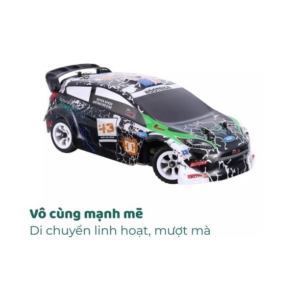 Xe drift rally 4WD 1/28 điều khiển từ xa – Tốc độ 30Km/h, hợp kim, giảm xóc 4 bánh, pin 7.4V 400mAh