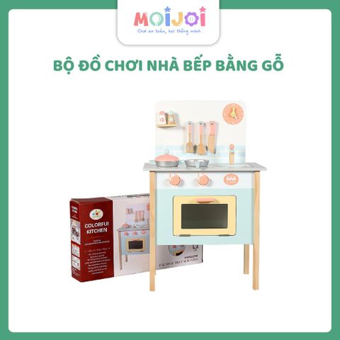 Bộ đồ chơi nhà bếp bằng gỗ – Mô hình bếp nấu ăn, kèm phụ kiện, giúp bé tập làm đầu bếp
