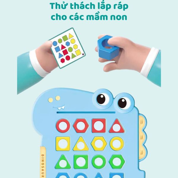 Bảng xếp hình thông minh rèn tư duy – Nhận biết hình khối, màu sắc cho bé